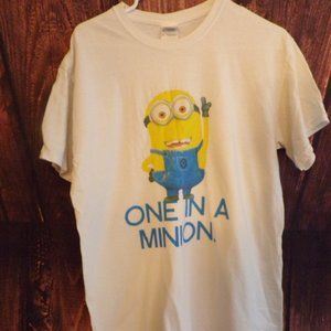 One In a Minion Despicable Me Funny Men Ladies T-Shirt Medium